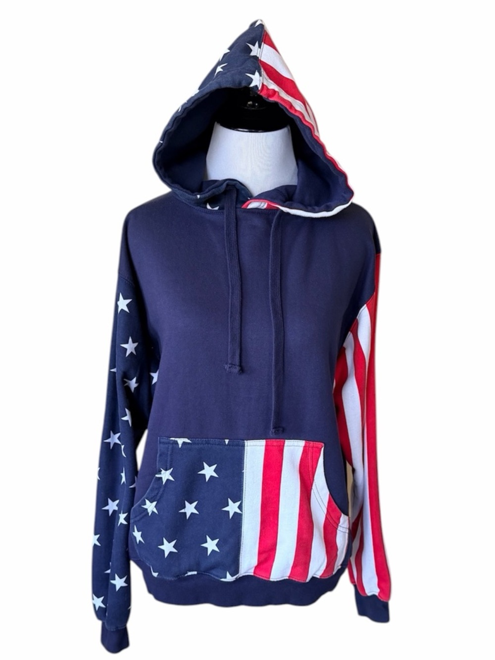 ESY SURF CO Patriotic American Flag Stars and Stripes Hoodie